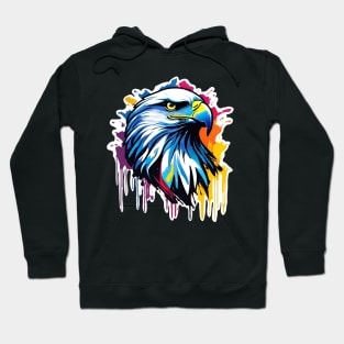 Eagle Head Dripping Rainbow Graffiti Hoodie